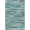 thumbnail image 2 of Addison Rugs Dream Shag Premium Machine Washable Transitional Stripes, Bars, Horizontal Lines Turquoise Rectangle Rug, 3' x 5', 2 of 8