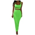 thumbnail image 2 of Riforla Women's Skirt Suit Sexy Pleated Hollow Two Piece Dress 2 Piece Sets Women Outfit Green L, 2 of 5