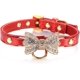 thumbnail image 1 of Gold Bling Diamond Giltter Leather Fashion Collar with Ring for Tags for Small Dogs,Cat,Puppy and Kitty Walking Travel P, 1 of 5
