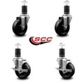 thumbnail image 2 of 4 Inch Phenolic Wheel Swivel 1-5/8 Inch Expand Stem Caster Set 2 Brakes SCC, 2 of 2