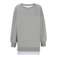 thumbnail image 6 of Efsteb Fall Sweatshirts Dresses for Women Side Slits Zipper Oversized Sweatshirt Dress Trendy Long Sleeve Pullover Dress (Gray,M), 6 of 8