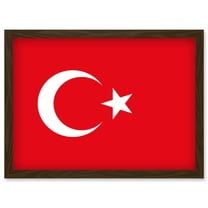 Turkey National Flag Patriotic Vexillology World Flags Country Region Poster Artwork Framed Wall Art Print A4