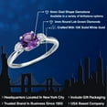 thumbnail image 2 of Gem Stone King 10K White Gold Purple Amethyst and White Moissanite 3-Stone Ring for Women | 1.20 Cttw | Round 6MM | Gemstone February Birthstone | Size 5, 2 of 6