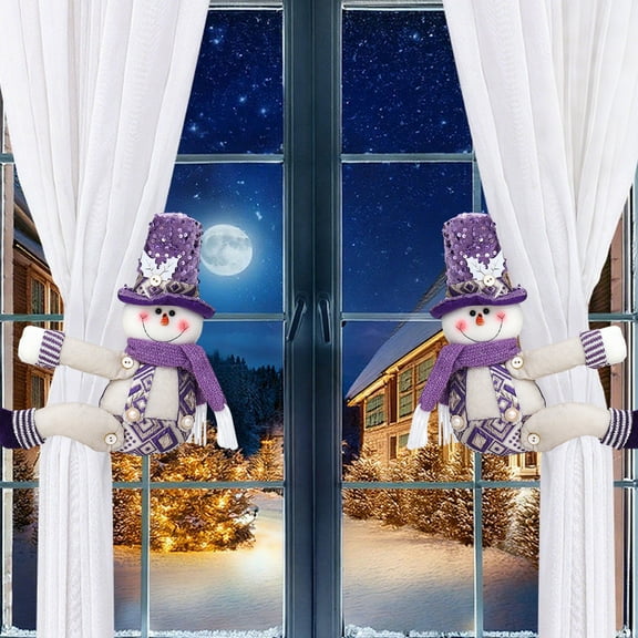 Tyidzon Christmas Decorations Plush Stuffed Snowman Curtain Decorations Button Doll for Christmas Tree, Wine Bottles, Curtains - Festive Holiday Party Home Decor Gift