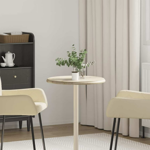 vidaXL Table de Chevet Crème Ø50x2.5 cm Marbre