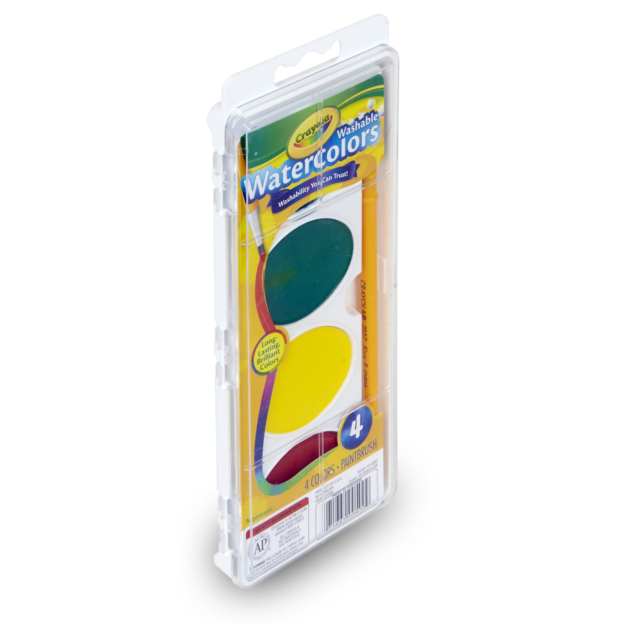 Crayola Jumbo Washable Watercolor Set, 4 colors, Pack of 6