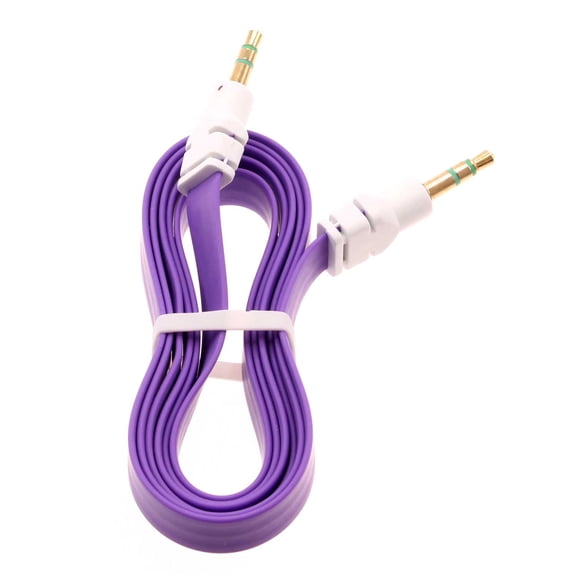 Aux Cable 3.5mm for Samsung Galaxy A05/A13 5G/A14 5G/A23 5G - Adapter Car Stereo Aux-in Audio Cord Speaker Jack Wire Flat Purple