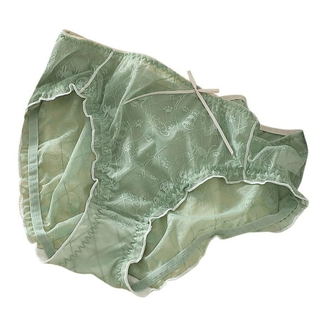 Popular Picks Plus Size Underwear  Solid Color Lace  Sexy Design  Comfortable Fit  For Women  Seamless  Everyday Wear  Comfortable Plus Skirt|95%Polyester 5%Spandex Green Sopatenor