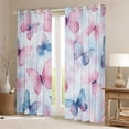 thumbnail image 2 of Homewish Flying Butterflies Curtains Pack of 2 (42x84 Each) for Teens,Spring Garden Curtains Blackout,Abstract Gradient Ombre Bedroom Curtains,Luxury Bedroom Decor, 2 of 6