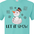 thumbnail image 4 of Inktastic Let It Snow Cute Snowman in Hat and Scarf T-Shirt, 4 of 5