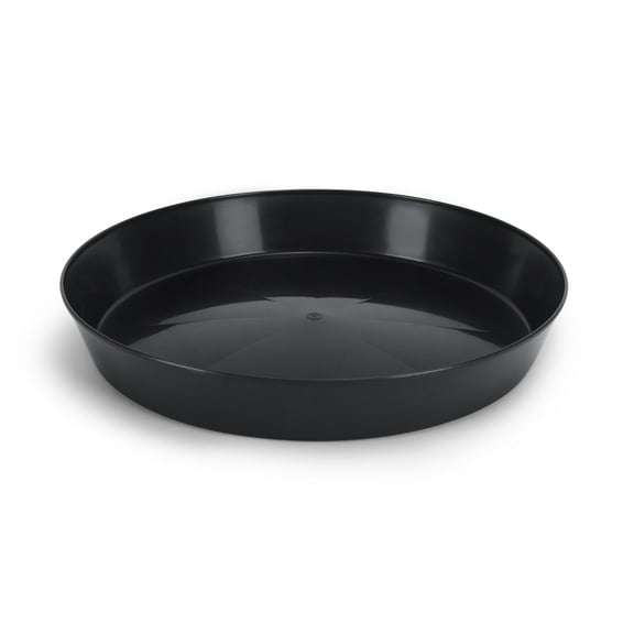 Austin Planter 8 inch(10.1 inch Base) Plant Saucer Single Black Colored Polypropylene Made in USA