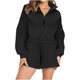 thumbnail image 1 of Puntoco Mujeres Casual Color Cremallera Solapa Dos Piezas Pantalones Cortos Jersey Manga Larga Sudaderas Conjuntos Puntoco Puntoco-8374, 1 of 5