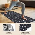 thumbnail image 4 of Black Cartoon Unicorn Pattern Hot Yoga Mat Towel Non Slip for Hot Yoga - Quick-Drying Yoga Mat Cover with 4 Corner Pockets with Travel Bag - Hot Yoga Towel Non Slip 70"x26", 4 of 6