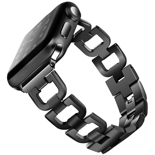Correa de acero inoxidable Compatible con Apple Watch Band 38 mm 40 mm Mujeres y hombres Iwatch Series 4, Series 3, Series 2 1 Accesorios Pulsera de metal Correa deportiva D-Link (Plata)