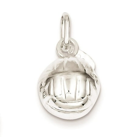 925 Sterling Silver 3-D Volleyball Solid Charm Pendant 1x12mm