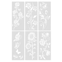 Floral Garden Stencils for Wood Painting, Sunflower Wildflower Fence Stencil Set for DIY Outdoor Decor, Reusable Large Wall Stencils for Spray Paint Crafts, Yard Art and Mural Projects