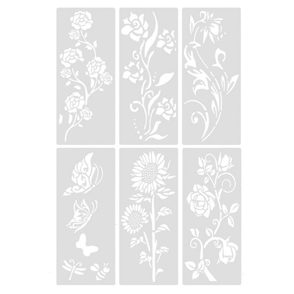 Hearth & Gear Garden Fence Large Flower Stencils DIY Decoration 2025 Reusable Floral Stencil For Painting On Wood Walls Fence Pattern Sunflower Yard Spray Paint Crafts Stencils Metal Bed Base Garden