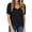 Black, variant on Ichuanyi Womens Shirts , Women's Casual Fashion V-Neck Solid Color Loose Short-Sleeved T-Shirt