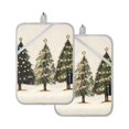 thumbnail image 7 of Yayeee Pot Holders Kitchen Heat Resistant with Pocket 7"x9.8" Cotton Oven Cooking Hot Pads, Cartoon Christmas Trees, 7 of 7