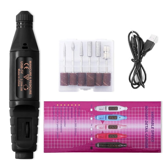IFRINID Electric Nail Drill Kit, USB Rechargeable Nail File Machine with 6 Bits for Manicure, Pedicure and Nail Care