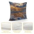 thumbnail image 4 of Orinice Sunset Waves Graphic Decorative Cotton Linen Throw Pillow Cover for Home Couch Living Room Bed Sofa, Summer Style, 1PC 20x20in, 4 of 5