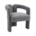 thumbnail image 3 of Fabric Dining Chair with Open-Back, Modern Kitchen Chair with Arm, Upholstered Accent Dining Room Chair for Dining Room, Living Room, Kitchen, 3 of 5
