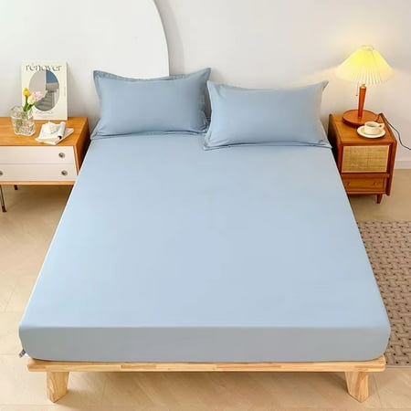 

Waterproof Plain Color Mattress Cover in Polyester Thin and Breathable Bedroom Essential for All Four Seasons 1PC