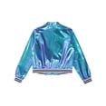thumbnail image 6 of ranrann Kids Boys Girls Shiny Metallic Zipper Closure Jacket Windproof Motorcycle Coat Outerwear Colorful 10, 6 of 7