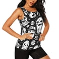 thumbnail image 2 of Lsque Black White Spooky Ghosts Printed Workout Tank Tops for Women, Athletic Sports Tank Tops, Compression Sleeveless Dry Fit Shirts,Sleeveless Yoga Shirt-XX-Large, 2 of 9