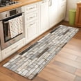 thumbnail image 2 of Beige Brown Marble 2'x6' Runner Rugs for Hallway Kitchen Bedside Non Slip Washable, Simple Vintage Brick Stone Wall Entryway Rug Runners with Rubber Backing, Long Carpet Runner for Laundry Room, 2 of 8