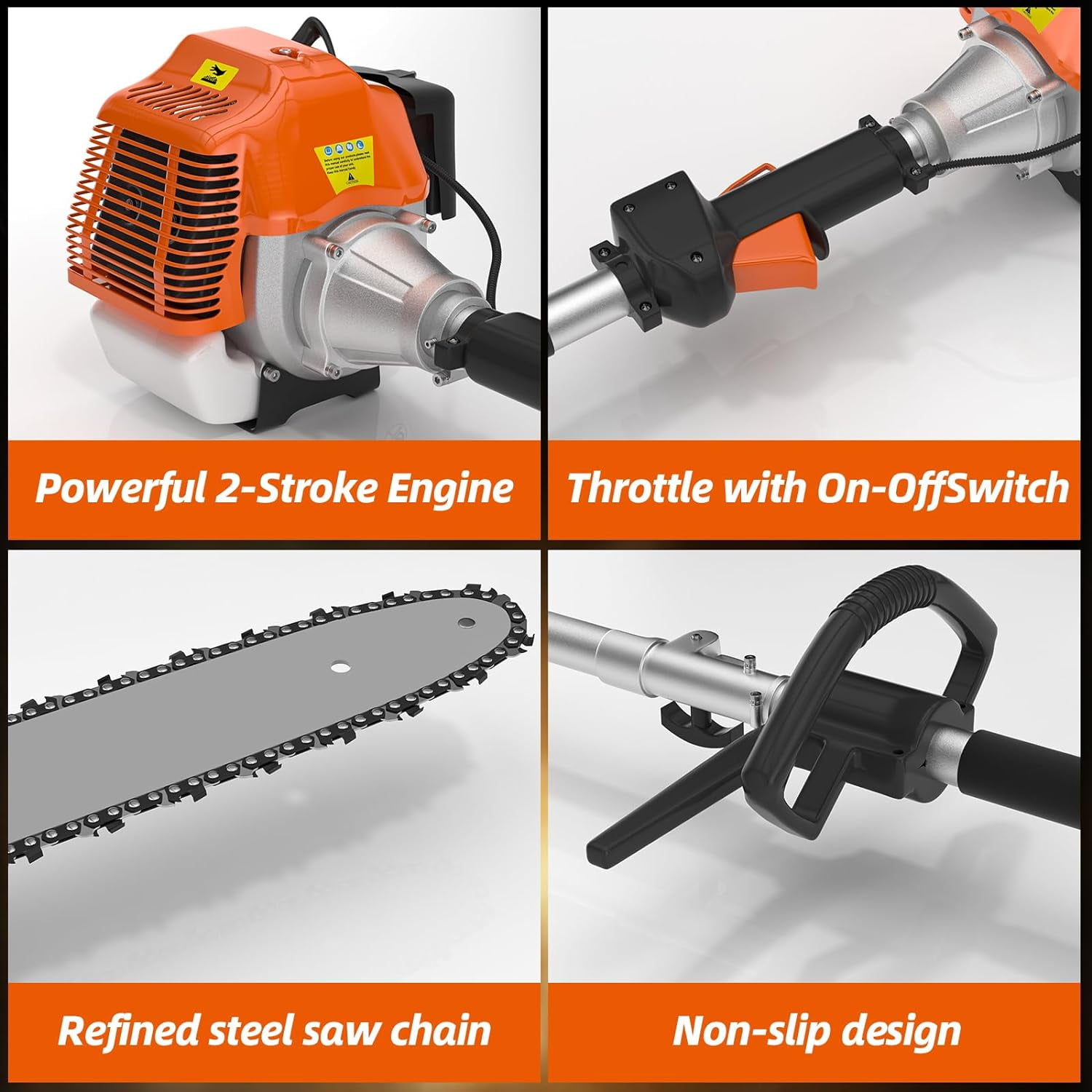 EAYSG 48cc Gas Powered Pole Saws,2-Stroke Gas Pole Saws for Tree Trimming with11.5in Cutting Bar,16 FT Extendable Pole Chainsaw Tree Trimmer