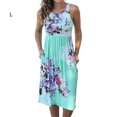 thumbnail image 1 of Baohd Womens Summer Sleeveless Print Racerback Midi Dresses with light green L, 1 of 4