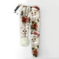 thumbnail image 4 of Women's Christmas Jogger Pants with Festive Red Design and Faux Fur Trim Holiday Lounge Wear, 4 of 4