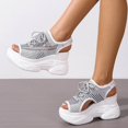 thumbnail image 3 of Oyedens Platform Fashion Sneakers Sandals For Women Fashion Casual Hollow Out Peep Toe Chunky High Heels Wedge Sandals, 3 of 8