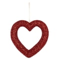 thumbnail image 2 of Flocked Heart Wreath Red 12 Inch - Valentine's Day Festive Decor, Heart Shaped Hanging Sign for Front Door, Wedding & Anniversary, 2 of 5