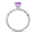 thumbnail image 4 of Diamond-Capitals 1.30 Carat Unique Natural Diamond Amethyst Gemstone Womens Ring for Wedding and Engagement 14K White Gold Size 11, 4 of 8