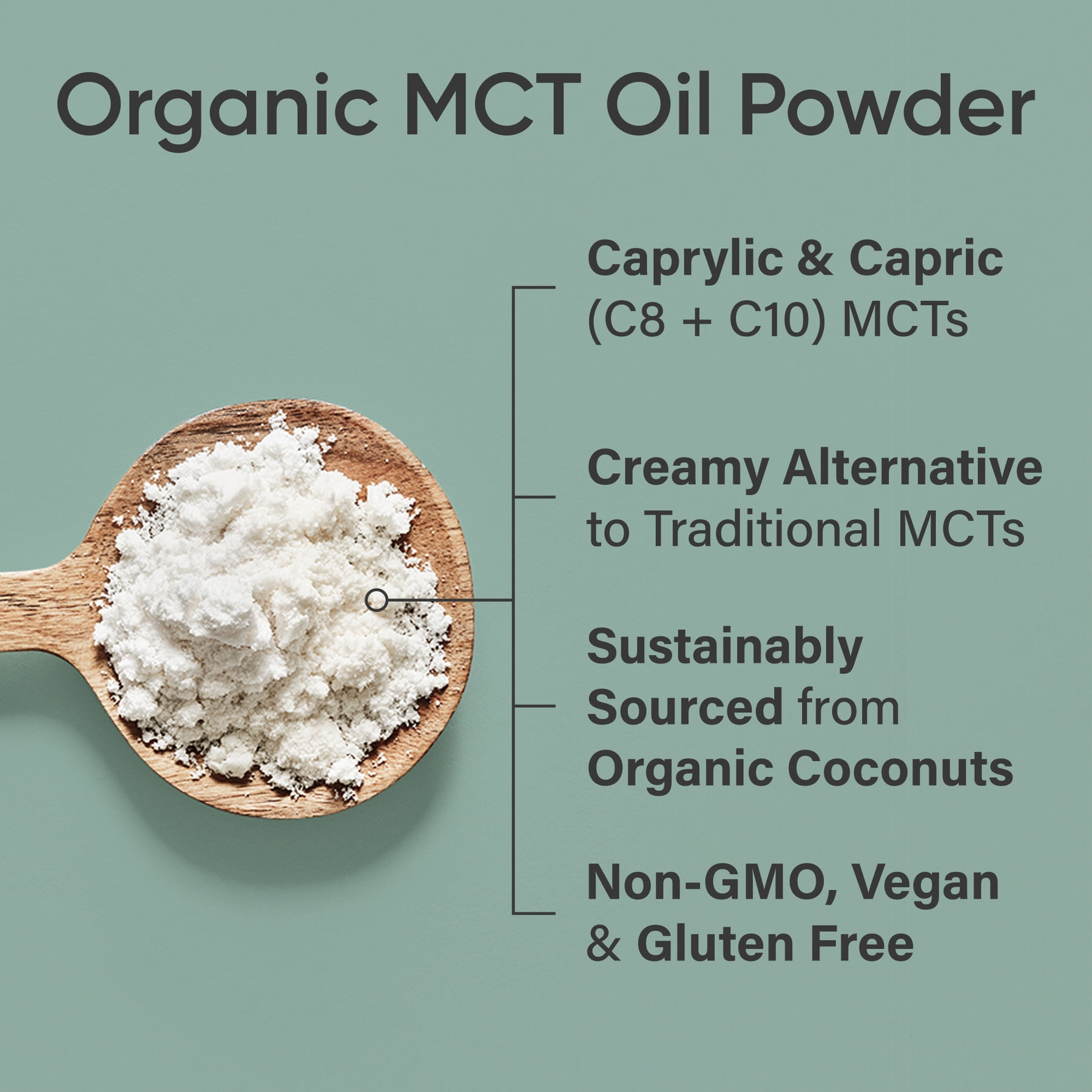 Sports Research® Unflavored Organic MCT Oil Powder Keto & Vegan MCTs C8 C10 Non-GMO & Gluten Free (30 servings) - 10.6oz