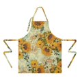 thumbnail image 2 of Light Blue Sunflower Pattern Apron-Garden Aprons for Women with Pockets-Cotton Linen Waterproof Kitchen Cooking Gardening Aprons Adjustable for Kitchen,Cooking,BBQ and Salon 33x27 Inch, 2 of 7