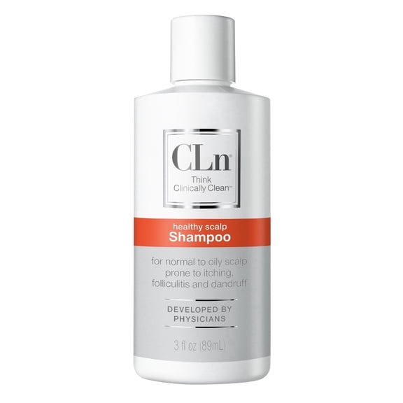 CLn Shampoo with Salicylic Acid, 3 fl oz, Clarifying Anti Dandruff Shampoo for Oily Hair, Itchy & Flaky Scalp
