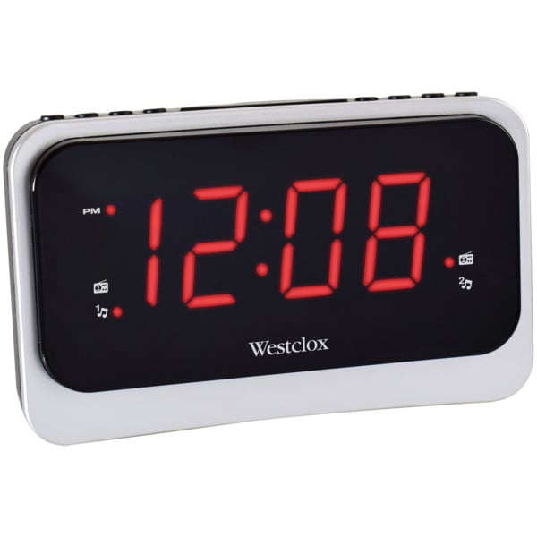 Westclox 1.4inch Red Led Clock Radio With Nature Sounds And 1 Amp USB