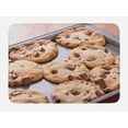 thumbnail image 1 of Cookie Bath Mat, Chocolate Chip Snacks on a Tray Baking Themed Food Photography Dessert Time Concept, Plush Bathroom Decor Mat with Non Slip Backing, 29.5" X 17.5", Multicolor, by Ambesonne, 1 of 2