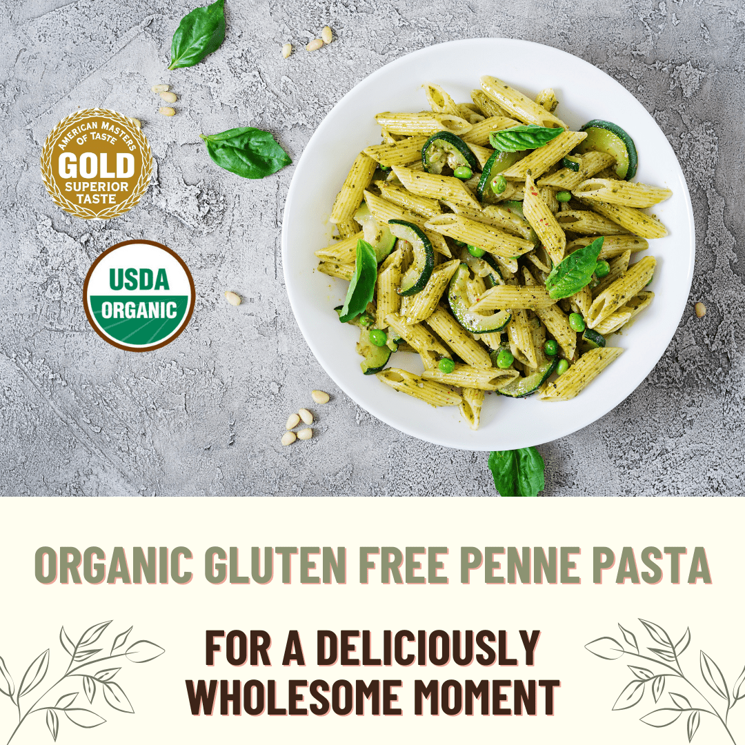 Pasta, Penne 6/1LB BAGS Certified Gluten Free, USDA Organic & GMO Free, Wheat & Corn-Free, Made w/3 Ingredients -Mountain High Organics