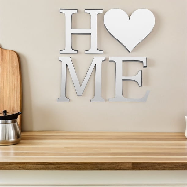 MERRYHAPY 1Jgo Adhesivos De Pared Acrílico 3D Único Decorativo Color Plata Para Hogar