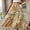 Green, variant on Skirts for Women Summer Bohemian Lace Up Floral Print Flowy Long Skirt Female Loose Split Boho Skirt Dark Blue M