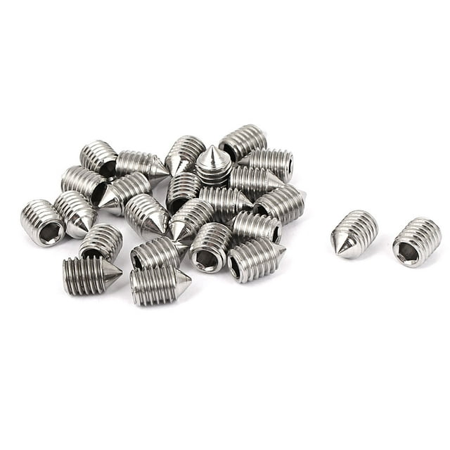 Unique Bargains M8x12mm Acier Inoxydable Point Grub Vis Hexagonale Prise Vis 25pcs