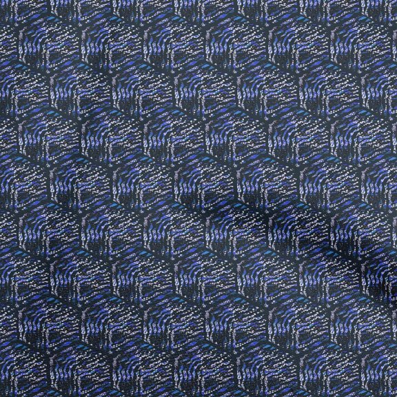 oneOone Cotton Poplin Twill Blue Fabric Abstract Sewing Craft Projects Fabric Prints By Yard 56 Inch Wide