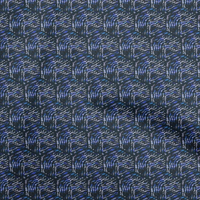oneOone Rayon Blue Fabric Abstract Sewing Craft Projects Fabric Prints By Yard 56 Inch Wide