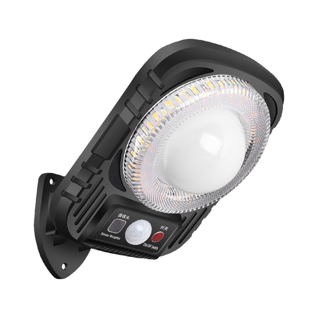 Bwiyojiz 4.33"Lx5.7"H Solar Street Light, IP65 Outdoor Powered Lights Dusk to with Motion Sensor LED Security Flo-od Light for Parking Lot, Remote Control Home Lighting & Fixtures, Pvc, Black