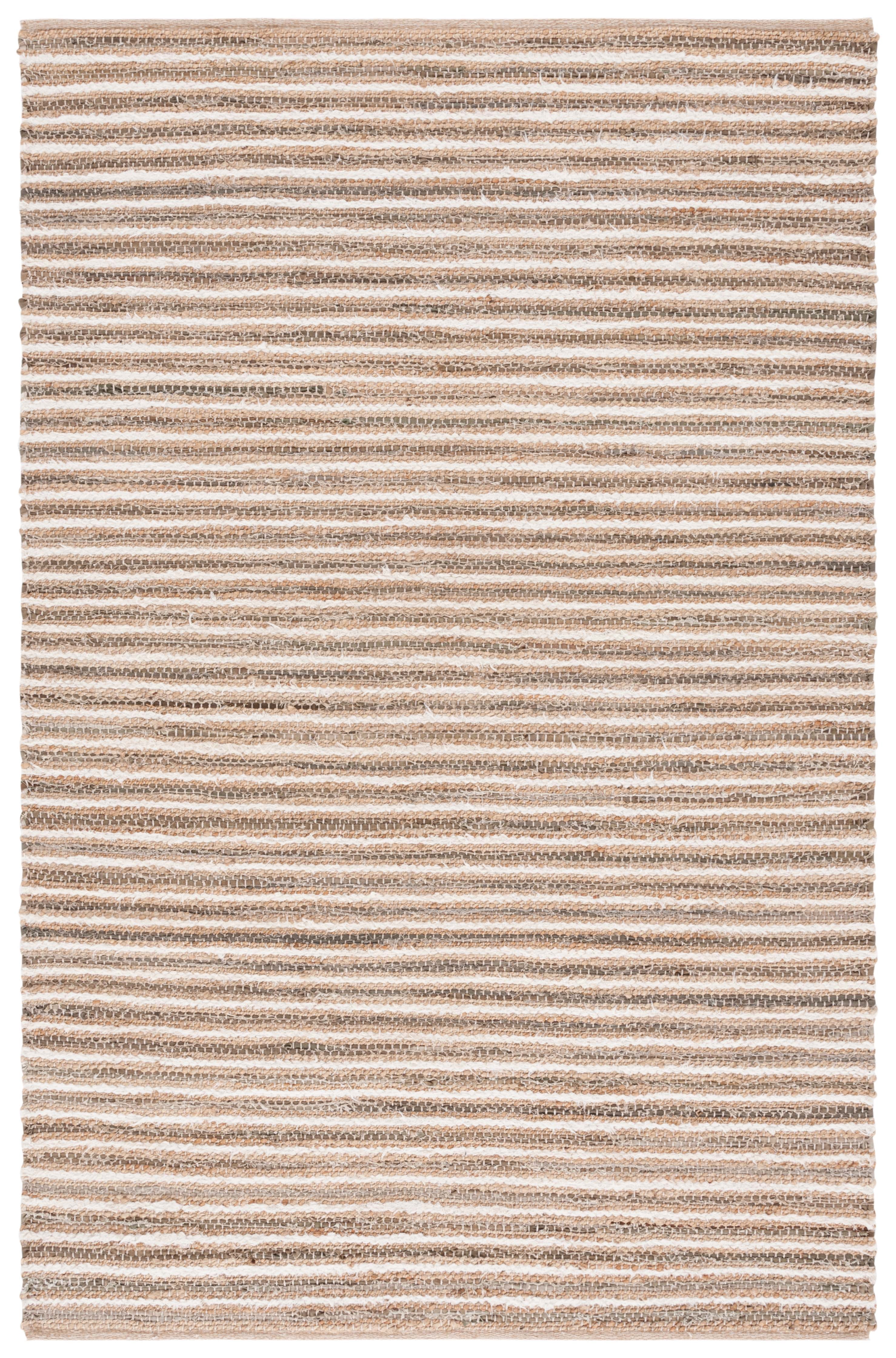 SAFAVIEH Cape Cod Jacinth Striped Area Rug, Natural/Green, 4' x 6'