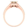 thumbnail image 4 of 2.48 ct Brilliant Marquise Cut Champagne 14k Rose Gold Halo Solitaire with Accents Engagement Bridal Wedding Ring Band Set size 5.25, 4 of 7